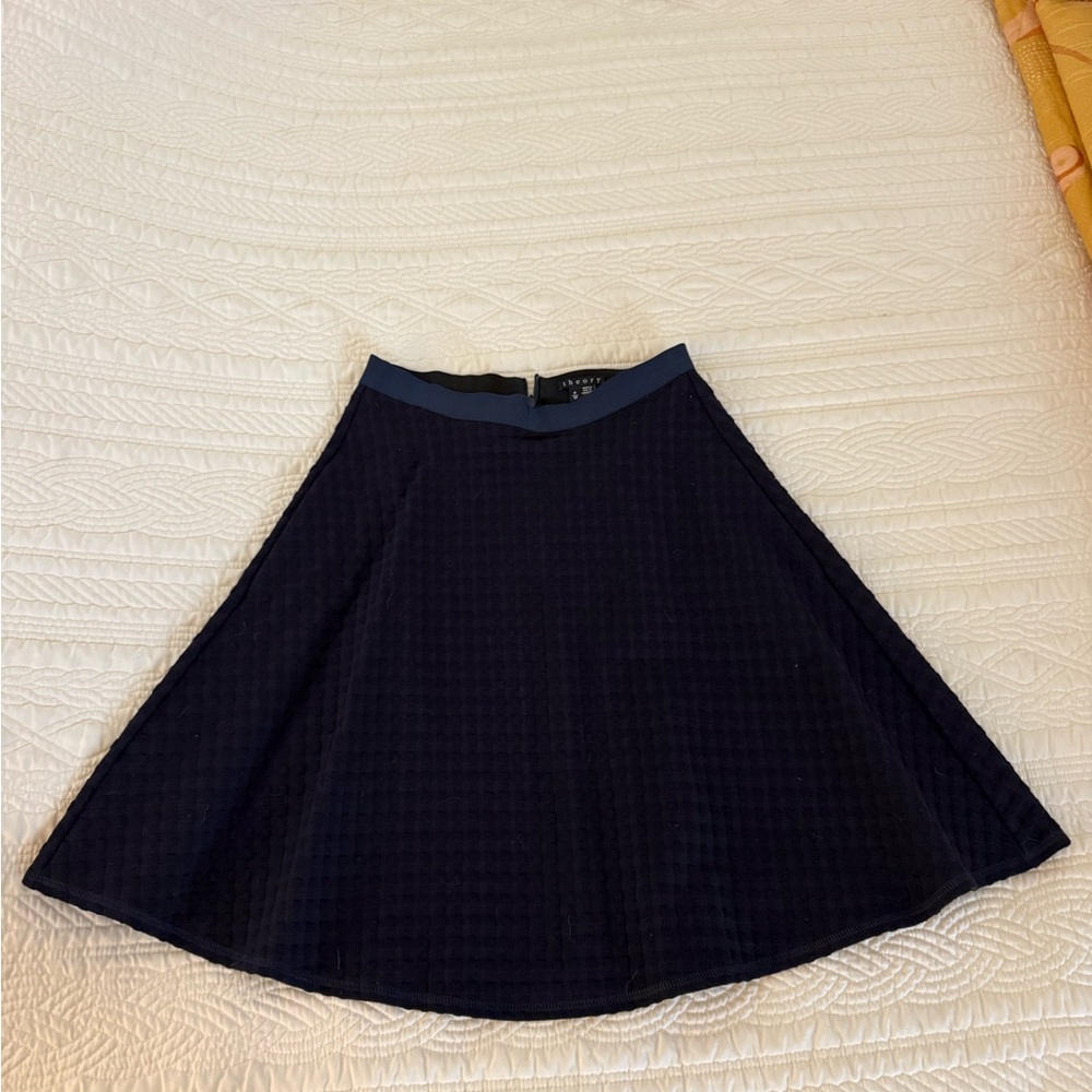 Theory Dark Blue Skater Skirt